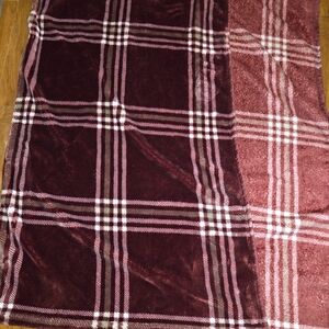 Plaid Burgundy Blanket